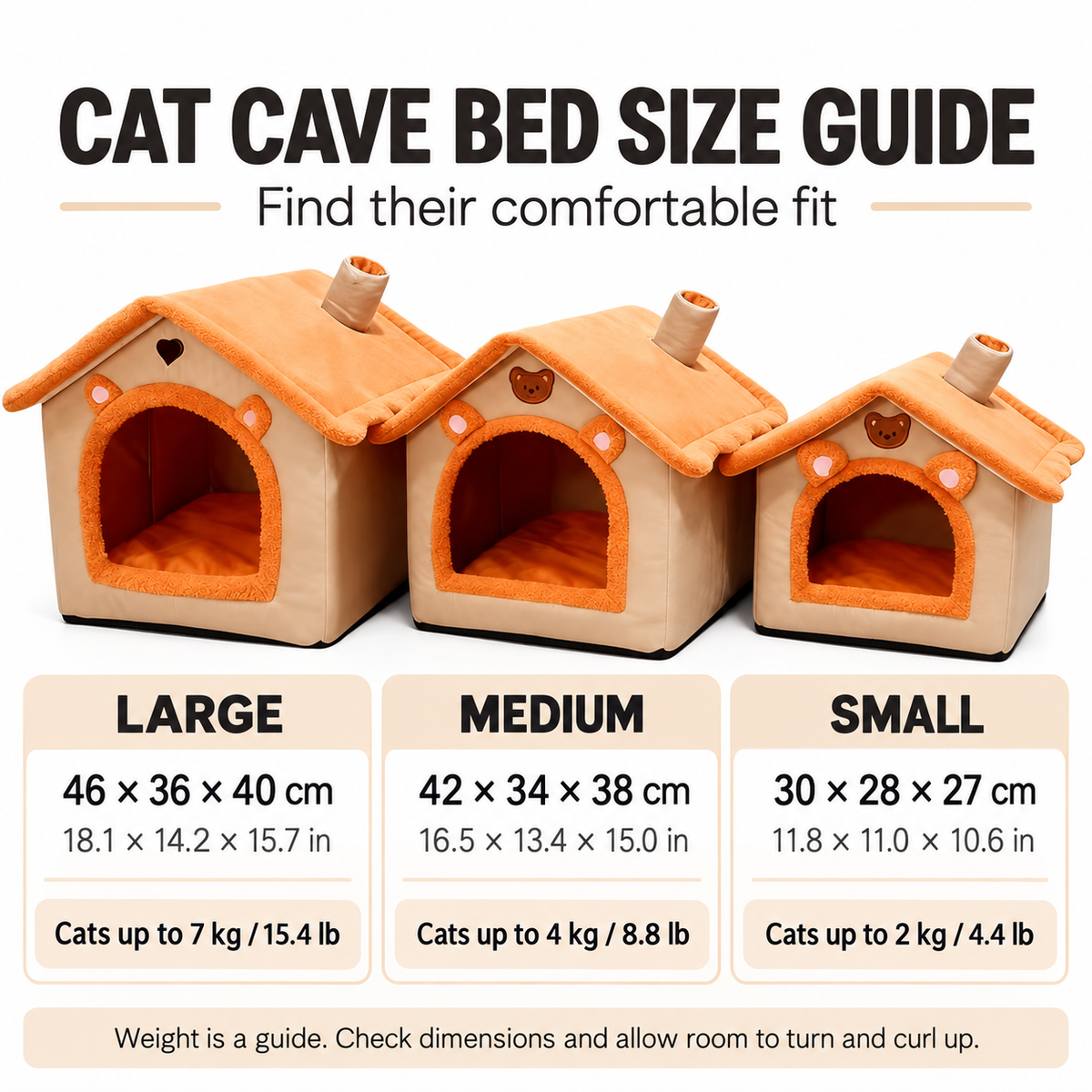 Cat Cave Bed – Cozy House-Style Hideaway with Washable Cover