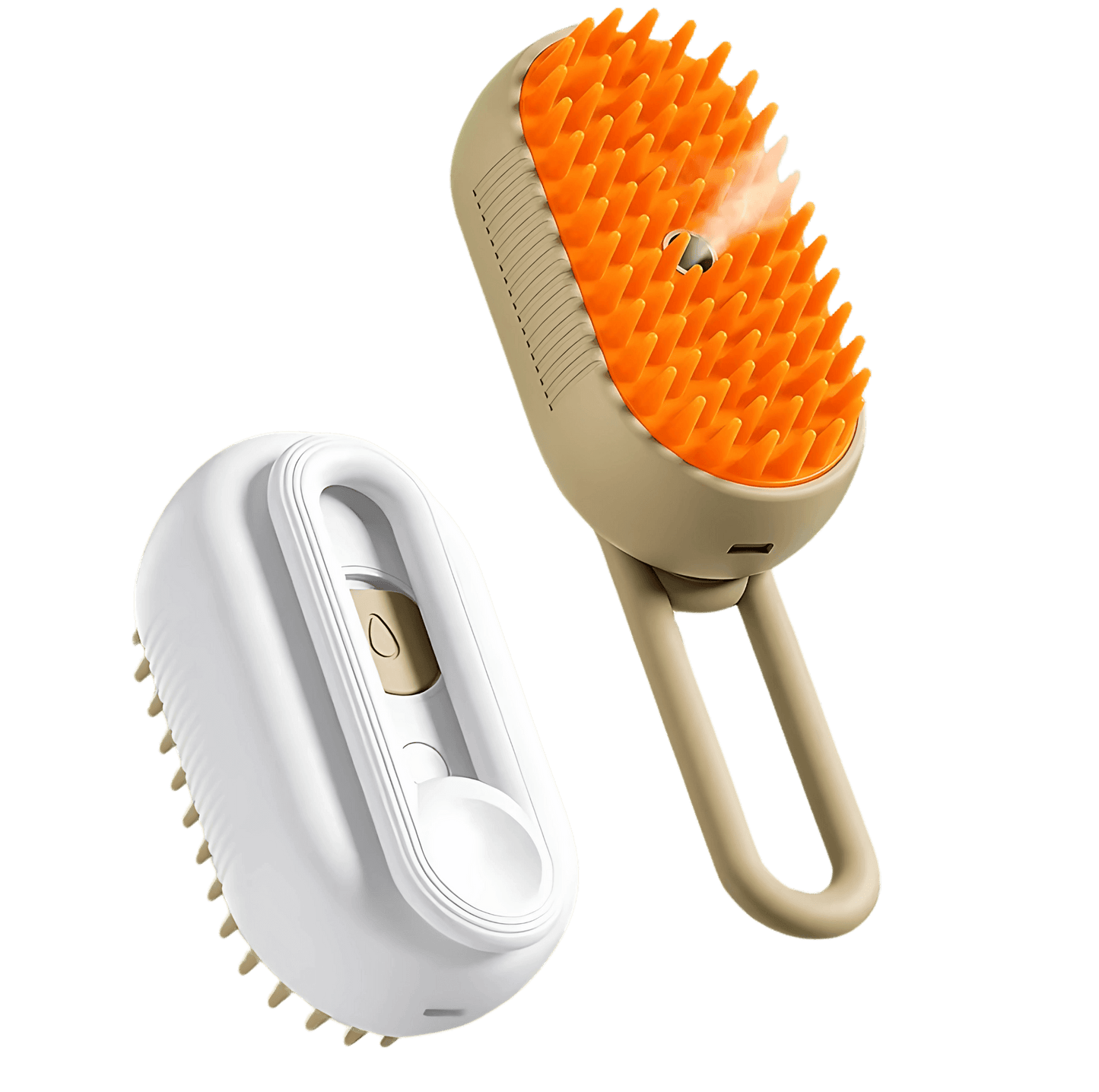 White and beige pet grooming tools with anti-shedding design