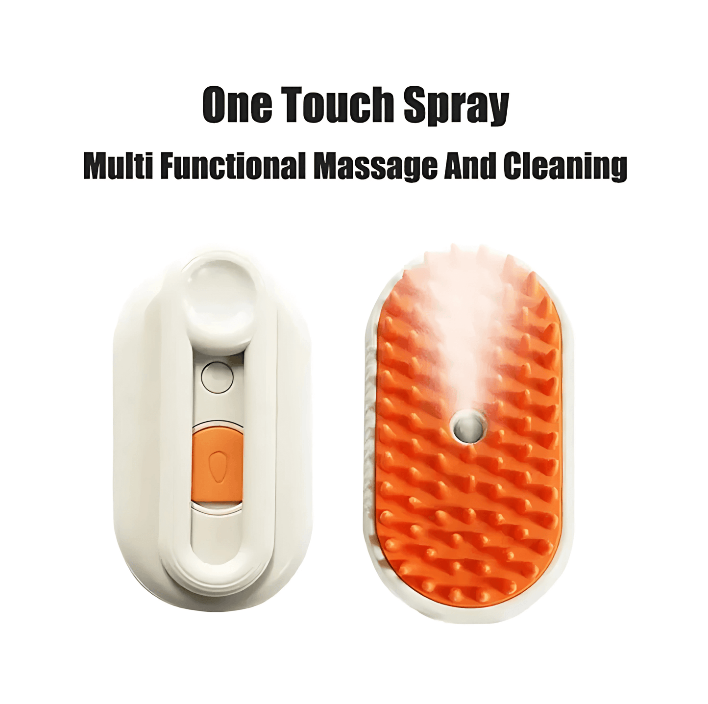 2-in-1 pet grooming brush with one-click spray for cats and dogs