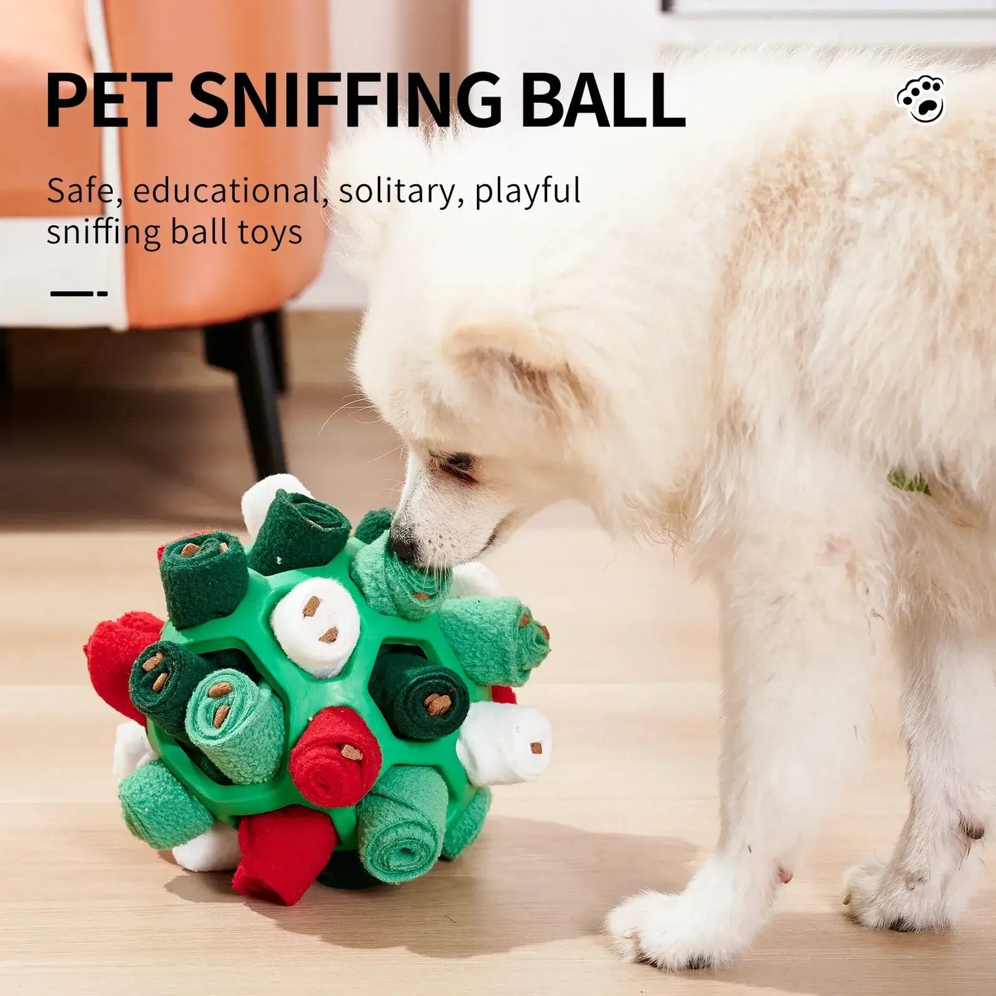 dog playing with snuffle ball
