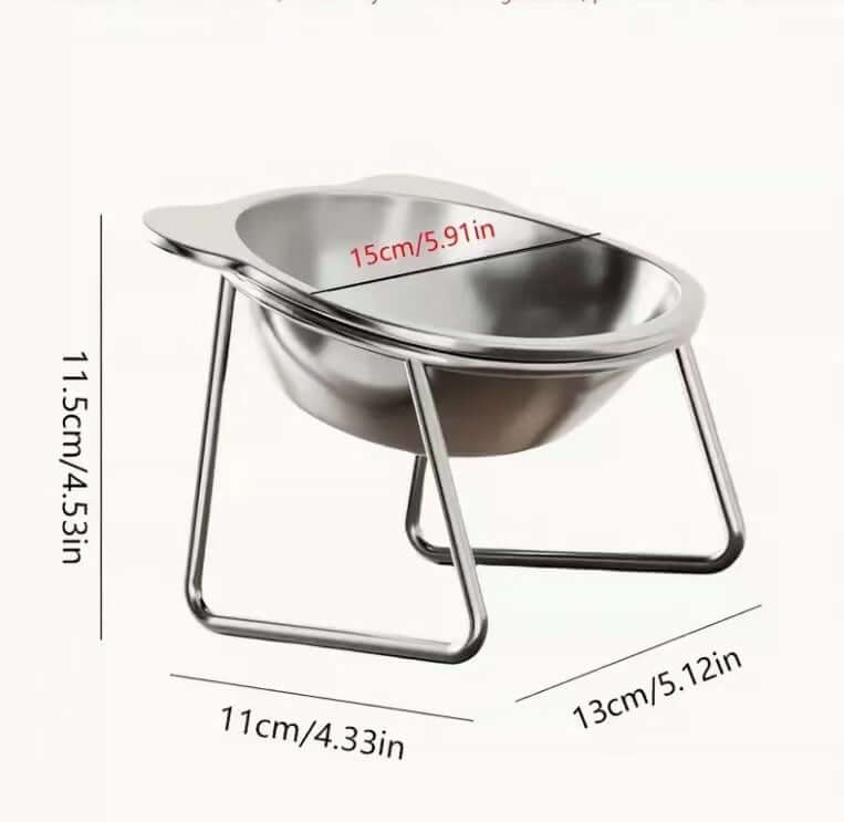 PawLift elevated cat bowl with stainless steel stand