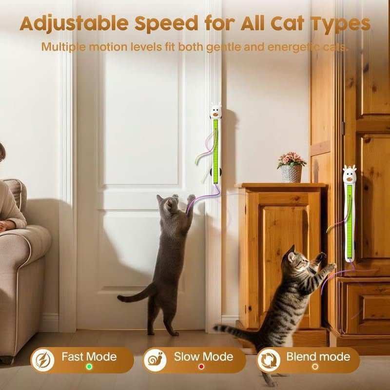 Automatic cat toy for indoor cats with touch activation and smart standby