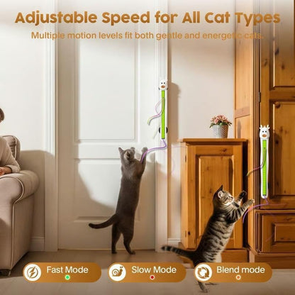 Automatic cat toy for indoor cats with touch activation and smart standby