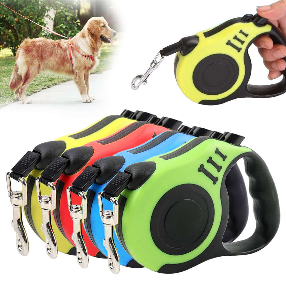 Dog owner holding Ultimate Retractable Dog Leash on walk