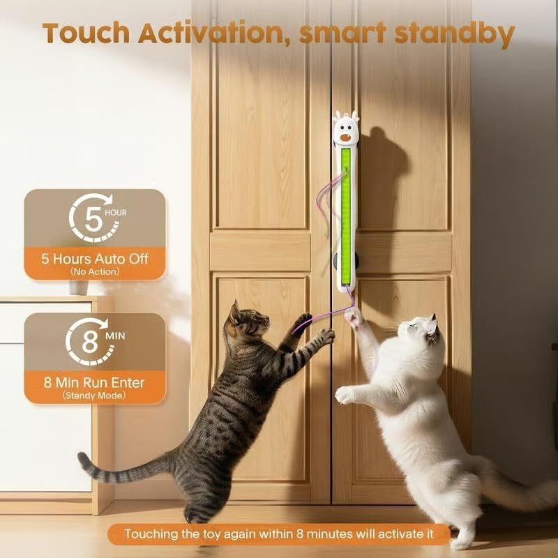 Automatic cat toy for indoor cats with adjustable fast and slow modes
