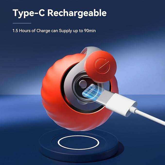 Speedy Sprint Ball showing USB-C rechargeable port for eco-friendly charging