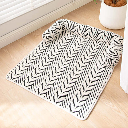 Non-slip plush pet mat for cats and small dogs