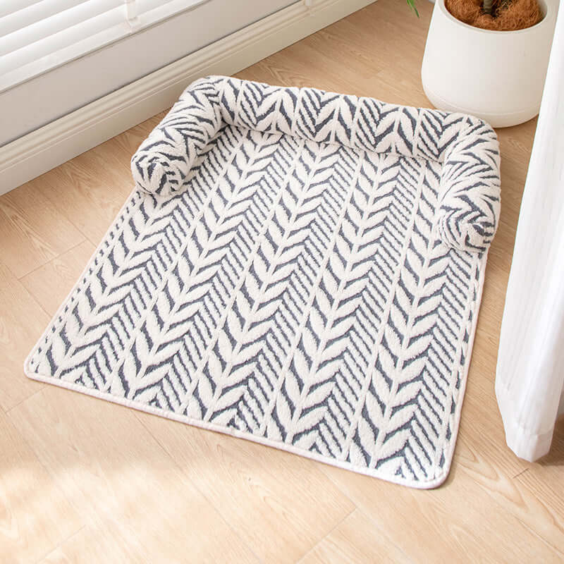 Non-slip plush pet mat for cats and small dogs