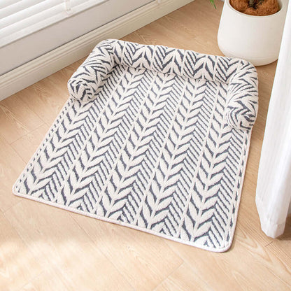 Non-slip plush pet mat for cats and small dogs