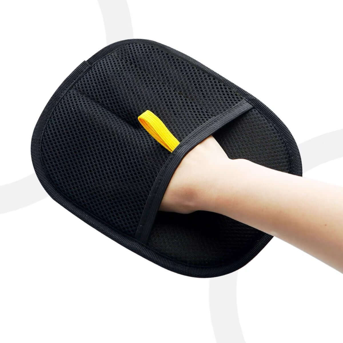 Reusable PawGlide glove shown with ergonomic grip and static-charged surface