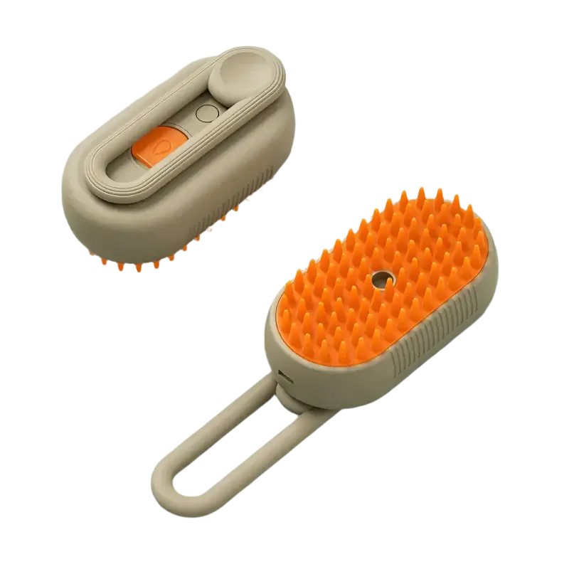 PawMist Beige pet grooming tools with anti-shedding design