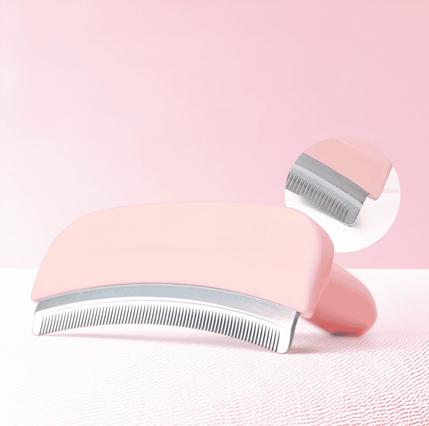 Pink Cat Deshedding Comb for long-haired cats and pet grooming