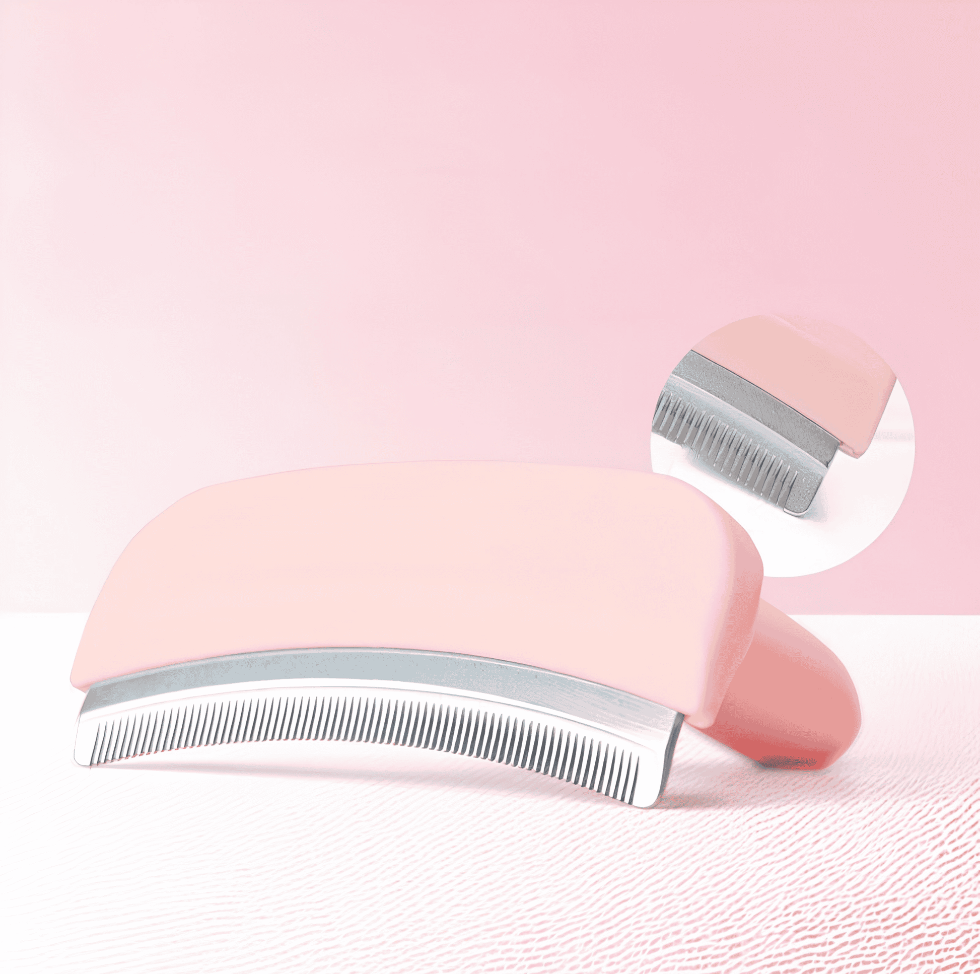 Pink Cat Deshedding Comb for long-haired cats and pet grooming