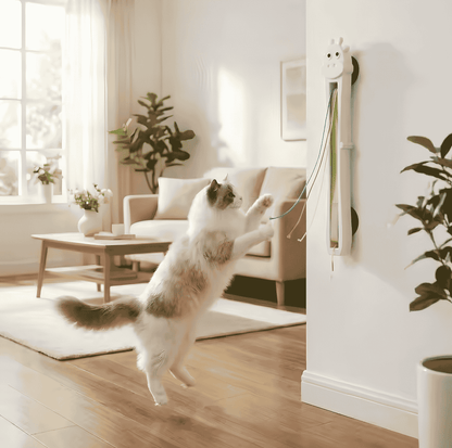 Automatic cat toy for indoor cats with touch activation and smart standby