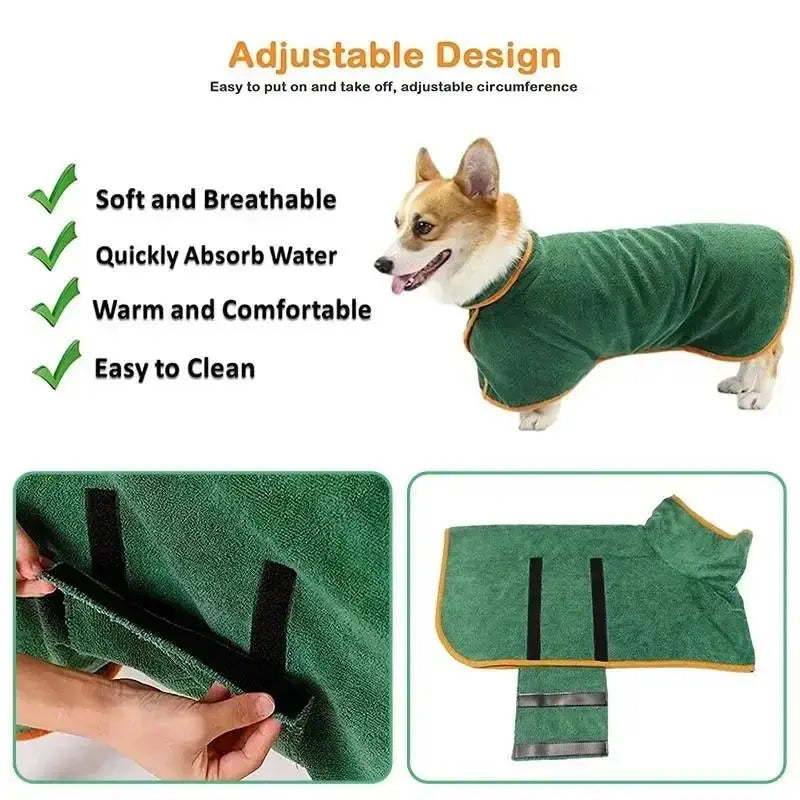 absorbent dog drying robe