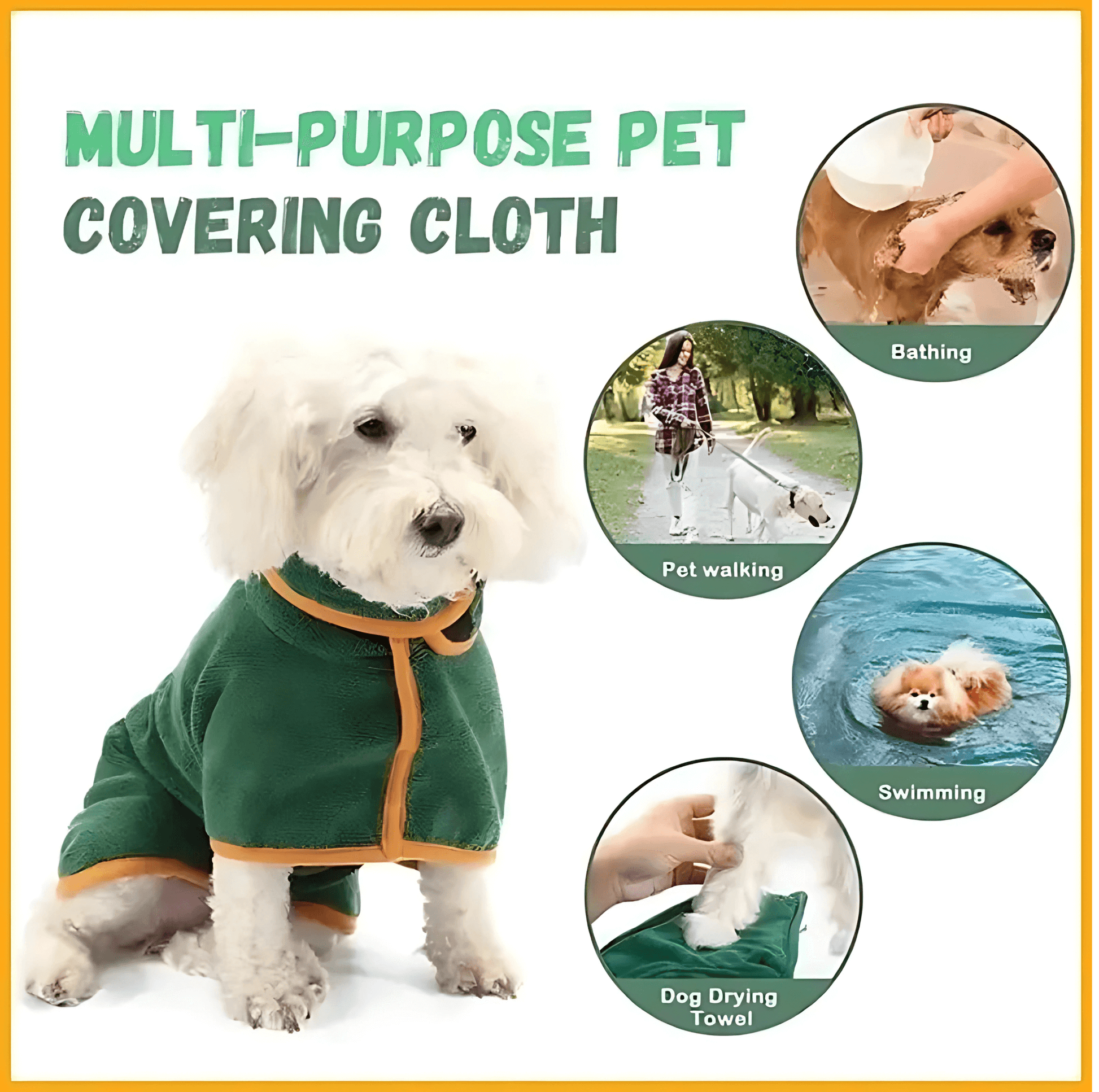 dog wearing PawzDry Luxe Robe after bath