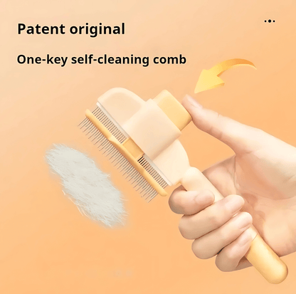 self-cleaning pet brush