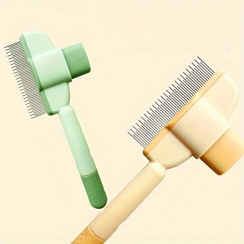 self-cleaning pet brush