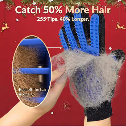 pet hair glove pawluxe catches more fur fast promo image with cat grooming demo