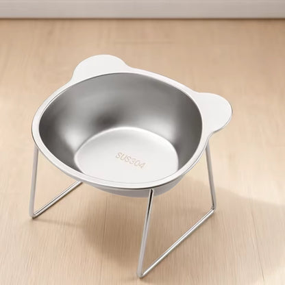 PawLift elevated cat bowl with stainless steel stand