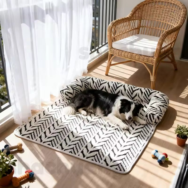 Non-slip plush pet mat for cats and small dogs