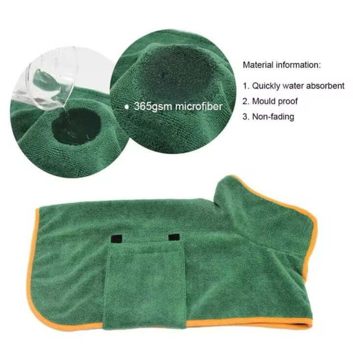 full-body dog bathrobe towel