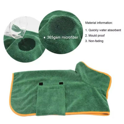 full-body dog bathrobe towel
