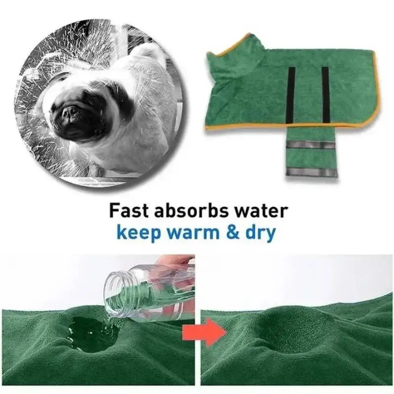 absorbent dog drying robe